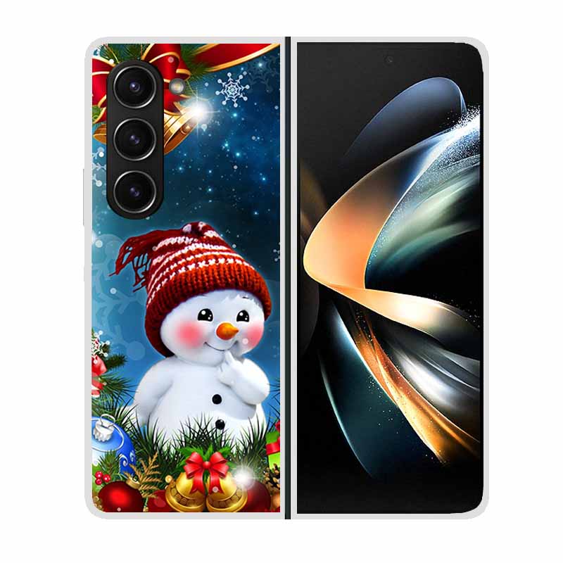 Christmas Cover For Samsung Galaxy Z Fold 5 5G Cases ZFold3 4 2 Clear Plastic Hard Back Cases For Samsung Z Fold 3 Phone Covers