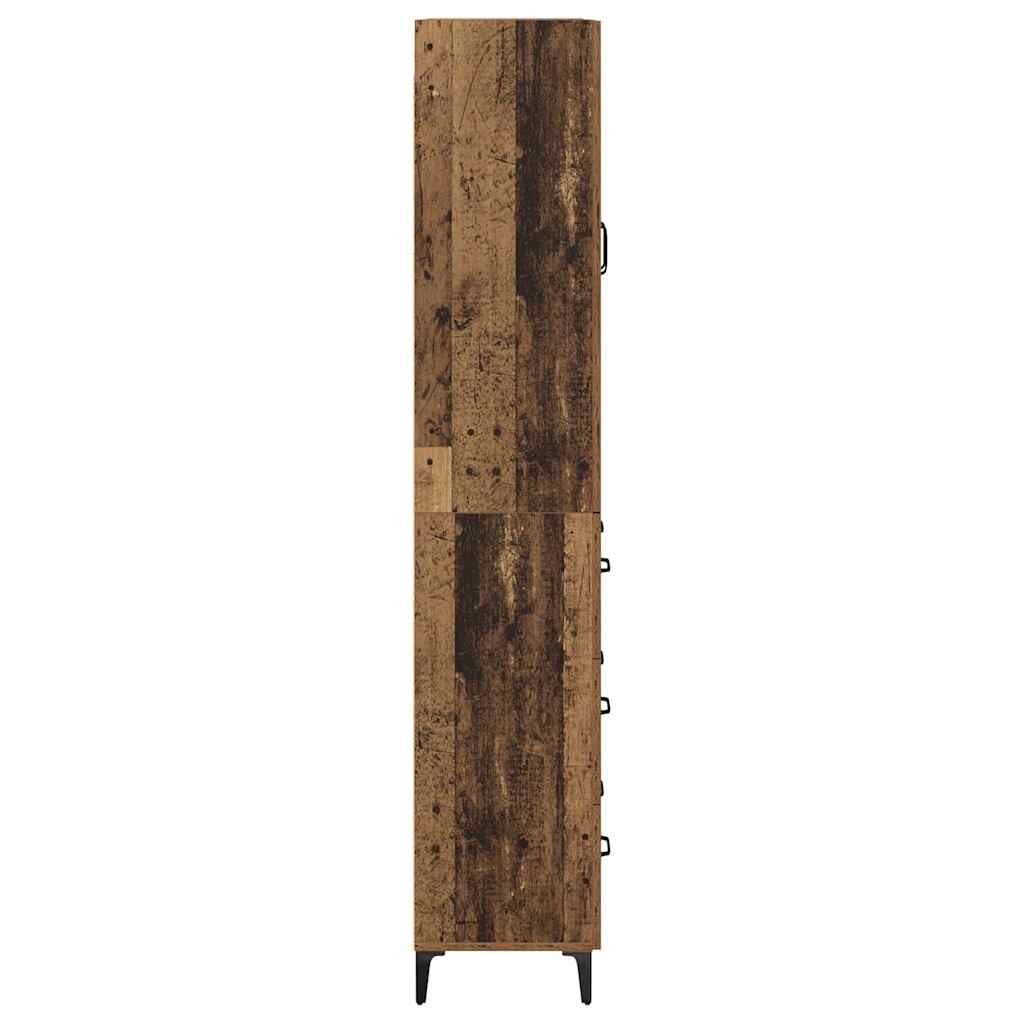 Wall Mounted Highboard Reclaimed Wood Look 69.5 x 34 x 180 cm Particleboard