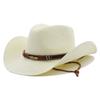 Adjustable Hat Cowboy Straw Hats Outdoors Beach Sunhat Large Brim Riding Horse
