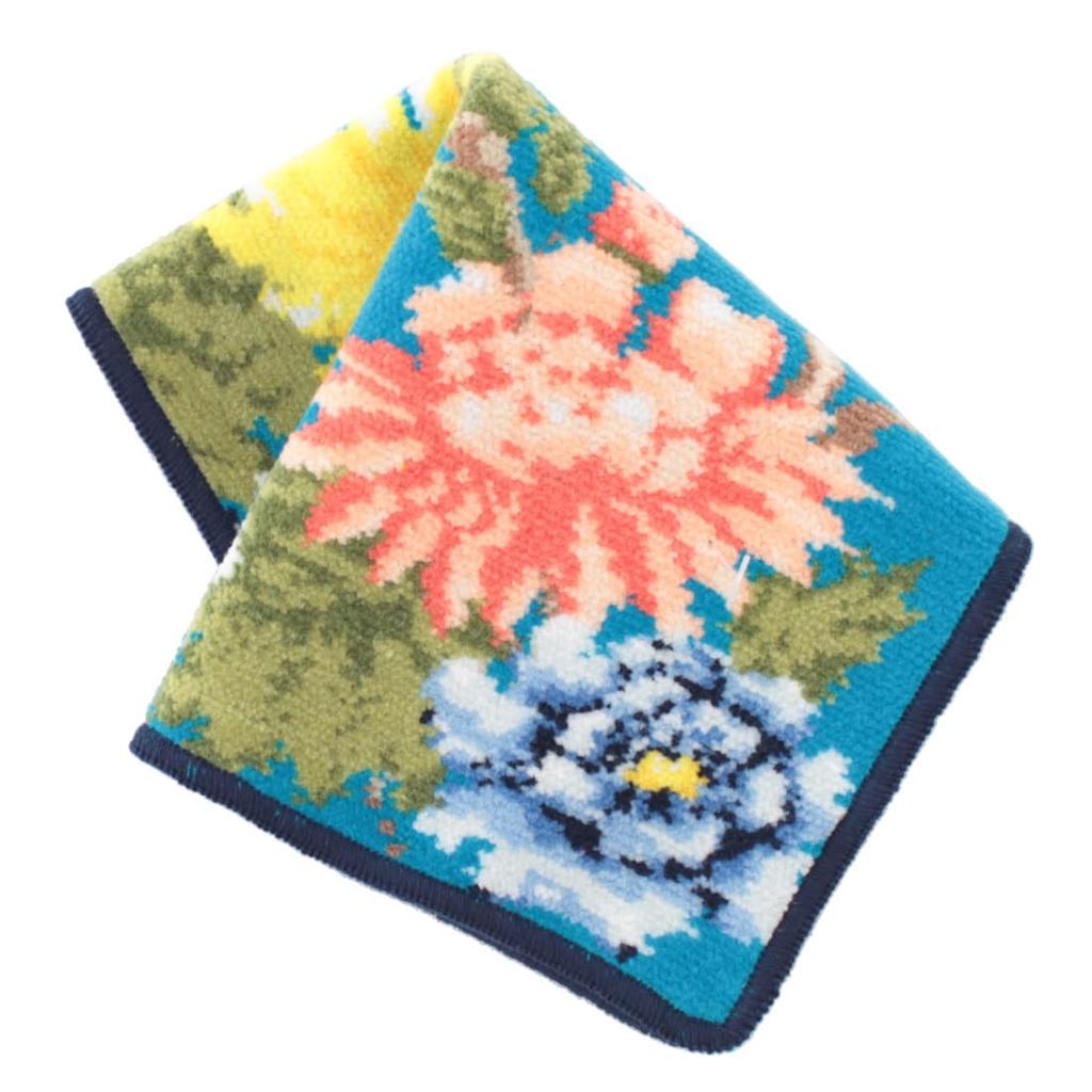Wedgwood Sapphire Garden Chenille Handkerchief from the Wanderlust Collection (Blue), Women's, Chenille, Approx. 9.8 Inches (25 Cm), 000468-0004-01