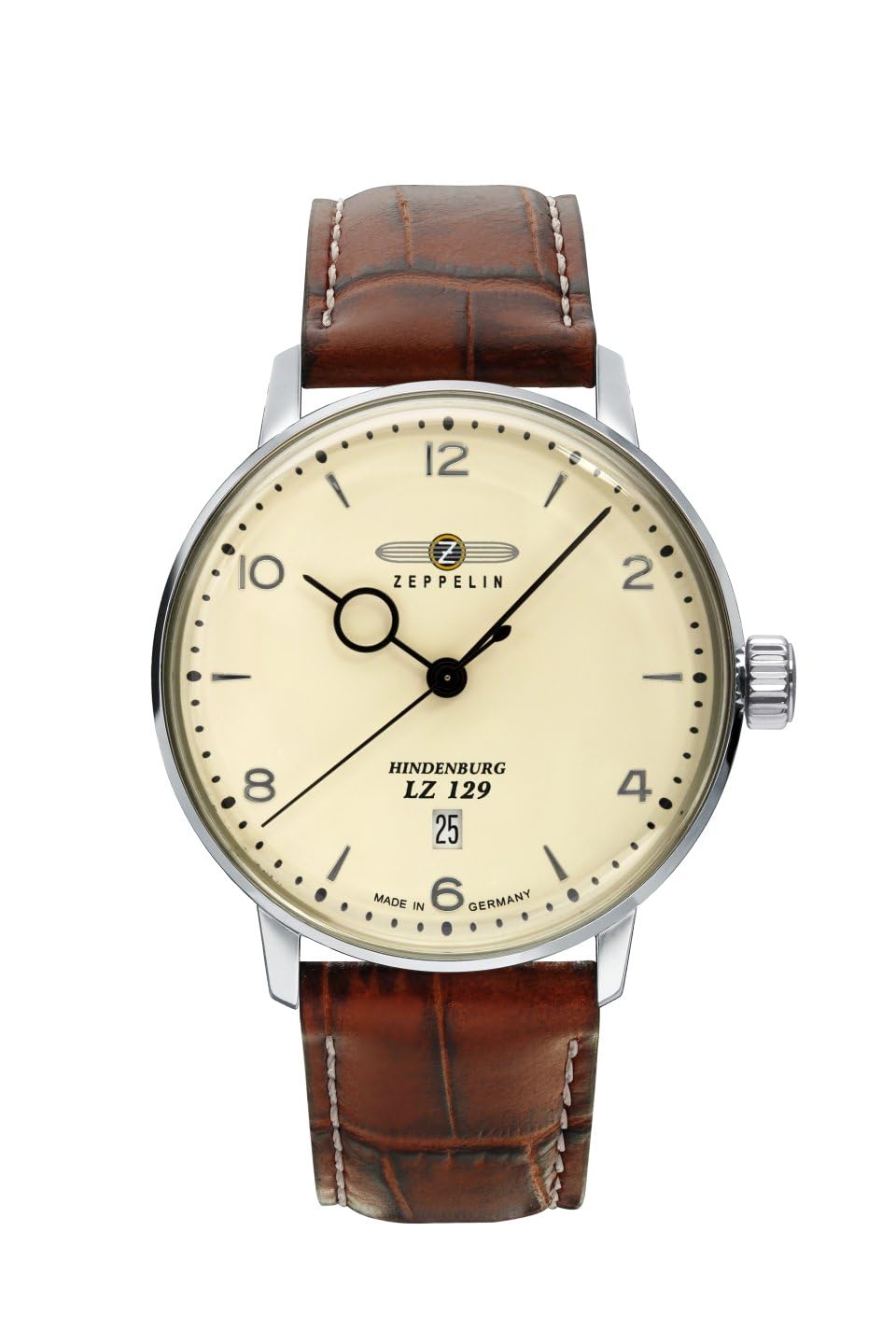 

Zeppelin Men s Watch, LZ129 Hindenburg 8042-5, Quartz Movement, 5 ATM Water Resistance, Mineral Glass, Ivory Dial, Stainless Steel [Parallel Import]