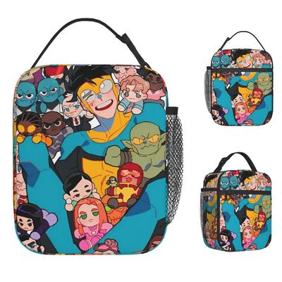 Invincible Lunch Bag For Child Graphic Design Lunch Box Retro School Cooler Bag Portable Oxford Thermal Tote Handbags