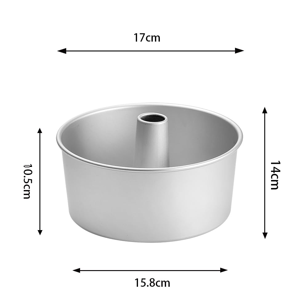 17cm Chiffon Cake Pan, Aluminum, Seamless Baking Pan with Removable Bottom, Pastry Mold, Baking Tools, Commercial Bakeware