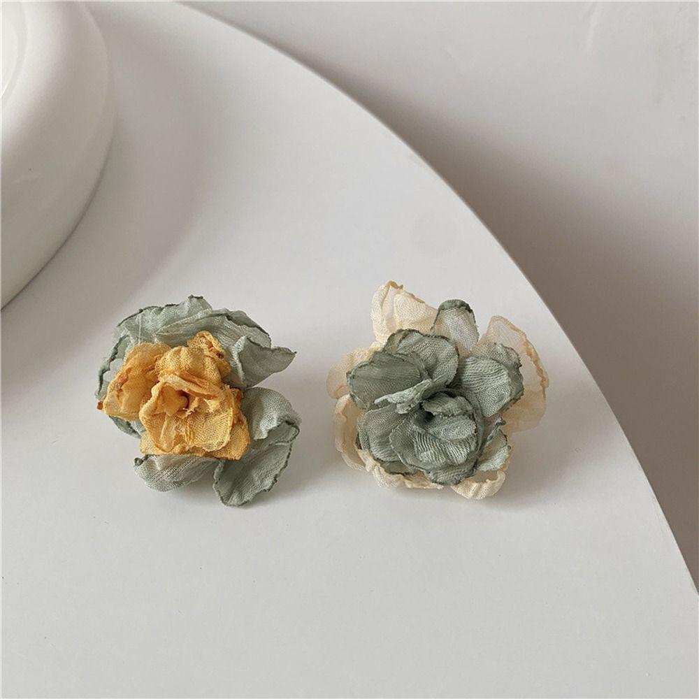 Contrast Color Girl Gift Girl Stud Earrings Ear Studs Korean Style Earrings Women Flowers Earrings