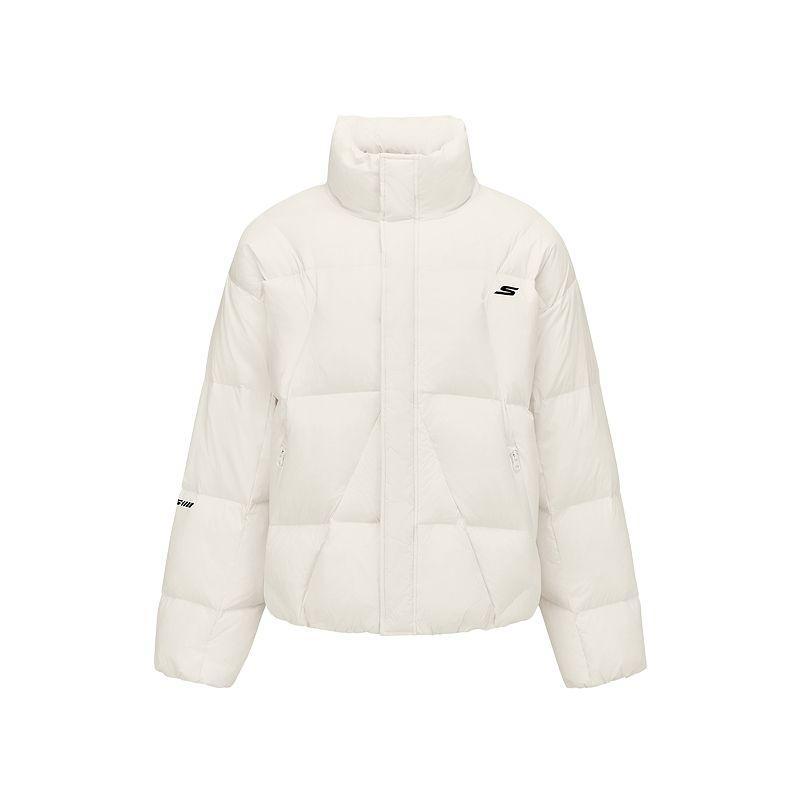 Skechers Down Jackets Unisex Marshmallow White-0074 Stand Collar Moderate P425U031-0074