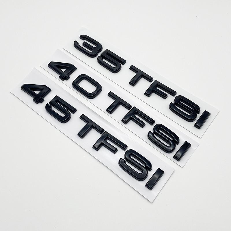 3D Letters Numbers Emblem for Audi A4 40TFSI 45TFSI 50TFSI 30TDI Car Trunk Lid Nameplate Badge Logo Sticker Chrome Glossy Black