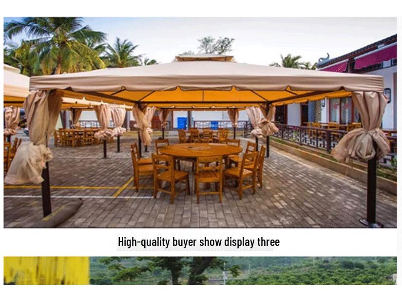 European Outdoor Gazebo Tent: Large, Four-Corner Awning for Courtyards and Carports
