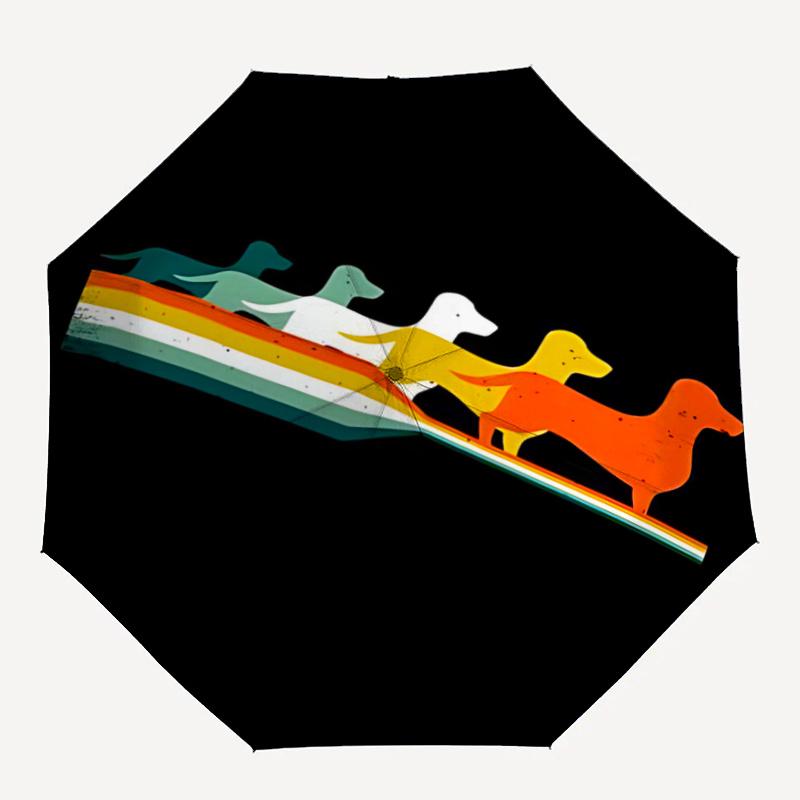 

1pc Dogs Rainbow Automatic Open/close Umbrella, 8-Rib sturdy structure, Portable Travel Umbrella, Parties, Everyday Useb070