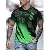 T-shirt Estiva da Uomo Girocollo Stampata in 3D Moda Versatile Traspirante Tendenza Casual