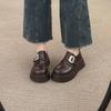 Retro brown platform heightening lightweight loafers women's 2025 new shoes spring women's shoes single shoes women's leather shoes