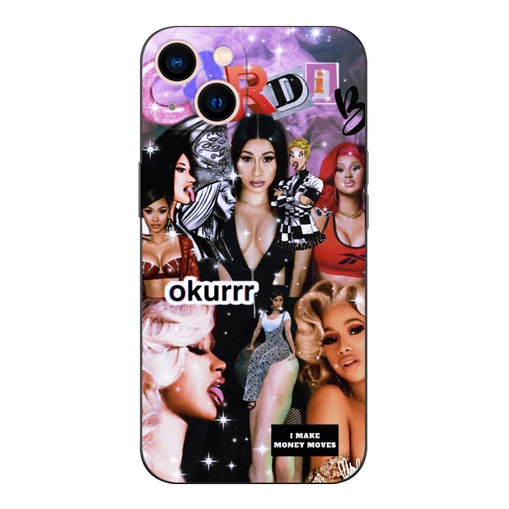 Black Tpu Case For OPPO Reno 6 5 3 4 4Z 4F SE 5F 5Z PRO PLUS Lite 6 6z  4G 5G Cardi-B