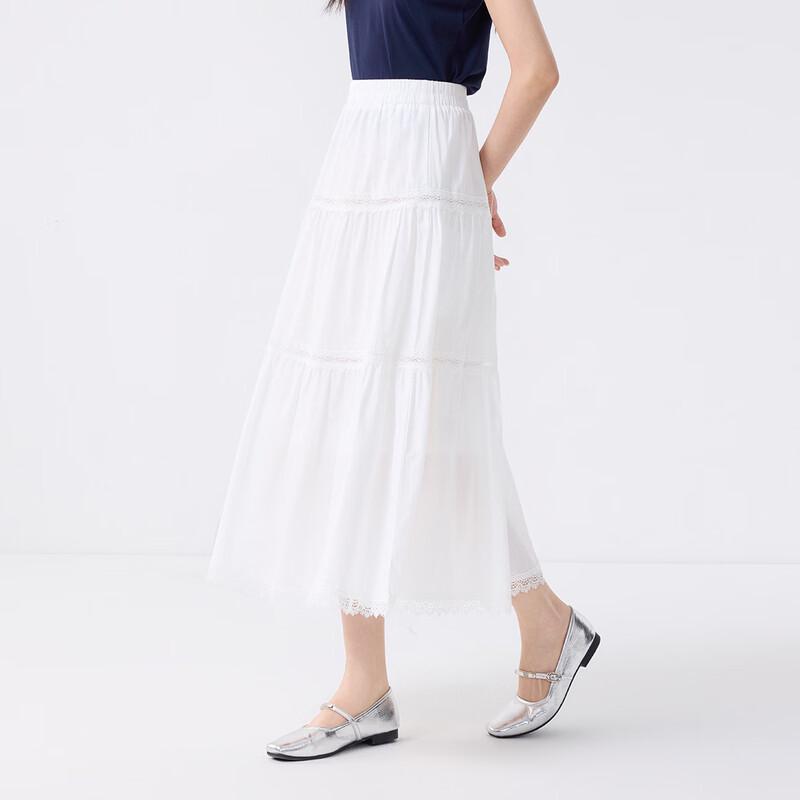 FivePlus Women's High-Waist Lace Midi Skirt