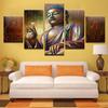 Leinwandbilder, Wandkunst, Heimdekoration, 5 Stück, Buddha-Meditation, Gemälde, HD-Drucke, Buddha-Statue, Poster, Wohnzimmer, Rahmen