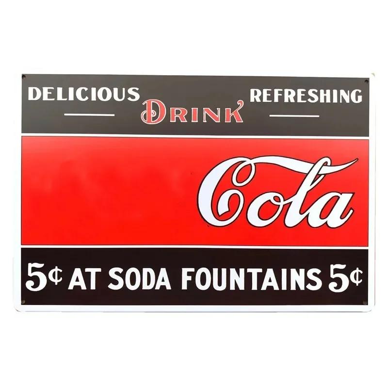 Vintage Metal Tin Signs Decor Retro Plaque Drinks Art Wall Posters for Kitchen Bar Pub Club Man Cave