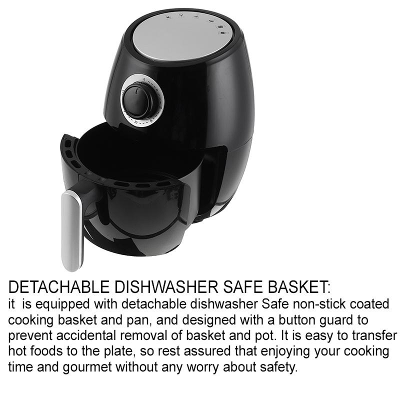 2.5L Kitchen Cooking Tools Home Large Capacity Multifunction Smart Air Fryer Electric Oilless Cooker Pizza Electric Health Fryer