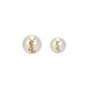 Saint Laurent Logo Design Pearl Brass Glass Earrings Women earrings White 6915639018Y1526