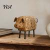Retro Style Window Sill Ornaments Country Pig/Rooster Figurine, Resin Rustic Farmhouse Animal Statue, Pastoral Miniature Decor Sets Desktop