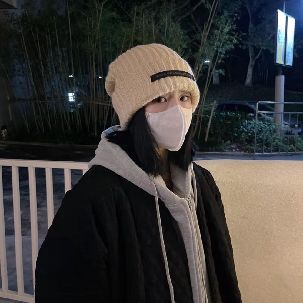 Warm Knitted Hat Solid Color Ski Hats Comfortable Hip Hop Caps  for Women Men