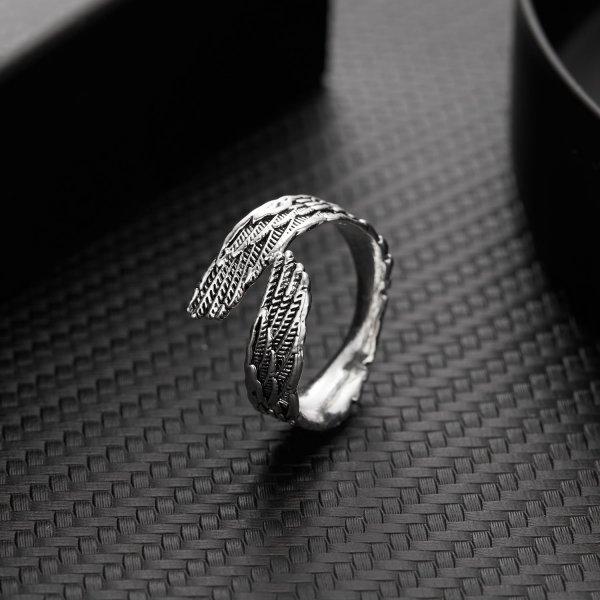 

New Romantic Angel Demon Wings Couple Rings Fashion Design Personality Wing Adjustable Ring for Women Men Lovers Jewelry Gift