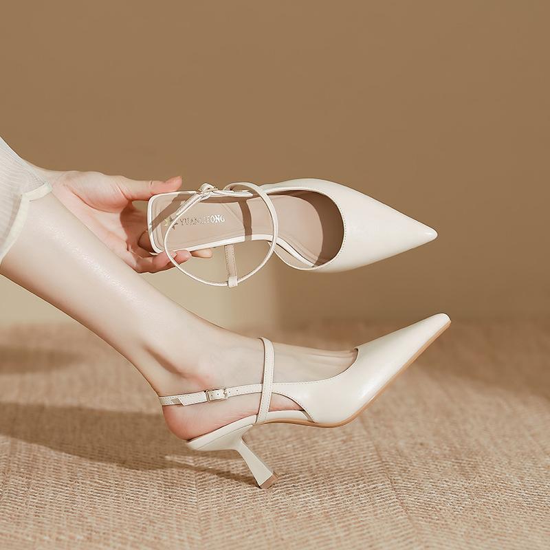 Sandals 2025 spring women's fashion single shoes pointed high heels stiletto Huizhou women's shoes 2025 spring and summer shoes