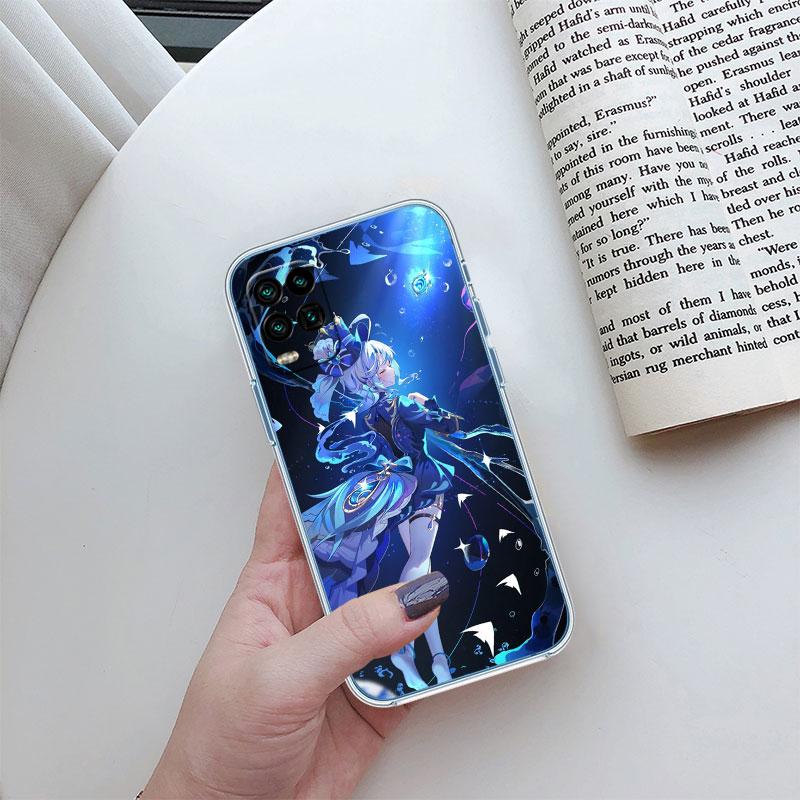 Genshin Impact Furina Transparent Phone Case for Motorola Moto G7 G8 G9 G84 G85 G73 G24 G15 Z2 Play Power Plus
