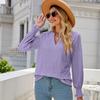 YYFS Damenmode, lässig, Frühling und Herbst, einfarbig, langärmelig, V-Ausschnitt, Blusen und Hemden