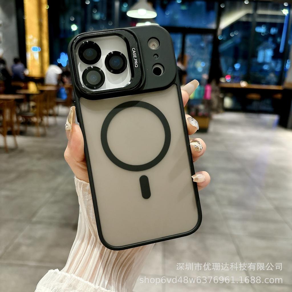 Applicable to iPhone11promax matte skin magnetic suction mobile phone case lens holder Apple 11 all-inclusive protective case