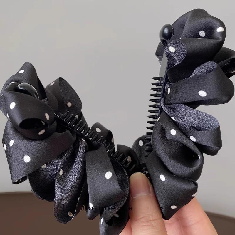 Korean Polka Dot Cloud Bubble Banana Clip: Celebrity Style Hair Accessories