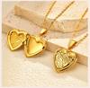 Personalized Photo Heart Pendants Necklace for Women, Vintage Flower Openable Frame Engraved Picture Locket Necklace