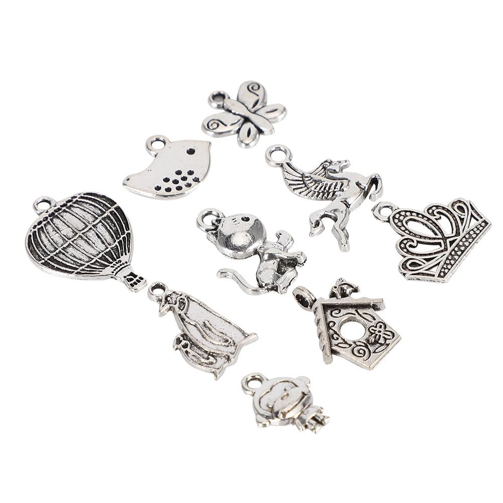 DIY Craft Pendant Accessories Deep Silver Cupronickel for Bracelet Making (100pcs styles)