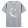 Herren T-Shirt 100% Baumwolle Casual Lustiges Astronauten-Design Print Loses O-Ausschnitt T-Shirt Für Männer Kurzarm T-Shirt Hip Hop Tops Tees