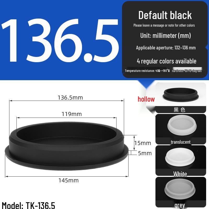Black High-Temperature Resistant T-Shaped Silicone Stopper - Round Hole Rubber Gasket & Shock-Absorbing Blind Plug