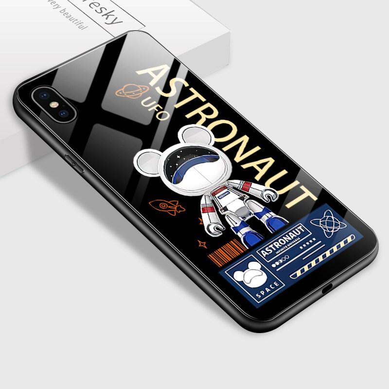 

Роскошный чехол для телефона из закаленного стекла с медведем для iPhone Samsung Galaxy Infinix, ТПУ с мягким краем, модные противоударные чехлы Infinix Hot 12 Play