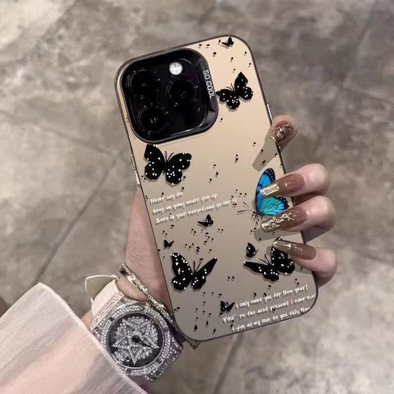 English Polka Dot Butterfly iPhone 15/16ProMax/14 Compatible Case