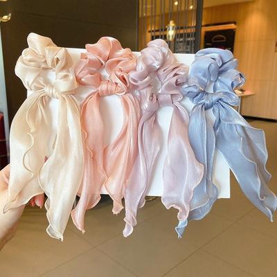 Haargummis in 7 Farben, Haargummis, Chiffon-Haargummi, Haarbänder, Pferdeschwanzhalter, Zubehör für Frauen und Mädchen