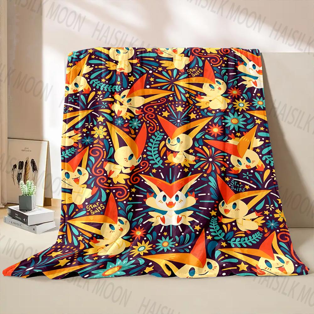 1PC Pokémon Print Blanket Adult Children Warm Blankets for Home Travel Bed Sofa Car Office Soft and Comfortable Blanket for Gift