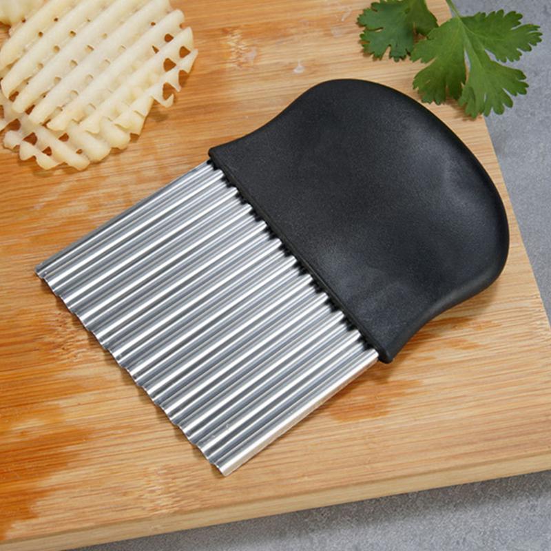 Potato Cutter Wavy Vegetable Slicer Potato Chip Slicer Chopper French Fries Cutter Vegetable Crinkle Cutter Knife Kitchen Tools