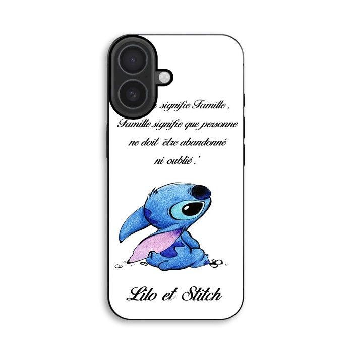 Hülle Für iPhone 18 Stitch Lilo Familie weiß Maniacase schwarz
