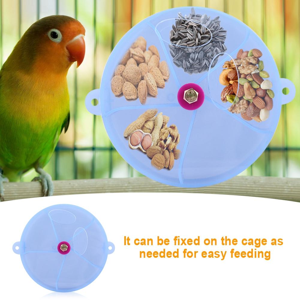 Bird Pet Foraging Feeder Food Wheel Feeding Storage Box Toy Purple