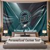 Custom Name Text Tapestry Philadelphia Eagles Personalized Polyester Wall Tapestry For Bedroom And Room