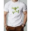 Camiseta casual de verano para hombre con estampado de rana y manga corta