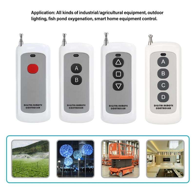 Wireless Remote Switches 12V Multifunction Remote Control Switches 433Mhz Transmitter for Electric Door Car Lights