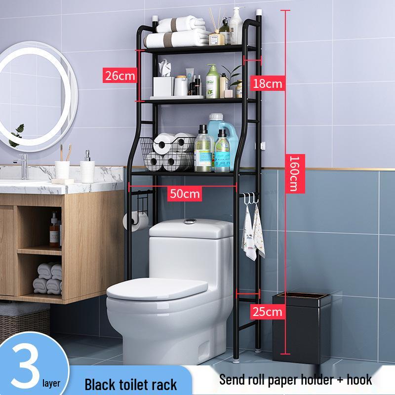 Stainless Steel No-Punch Multi-Layer Bathroom Storage Rack for Above Toilet
