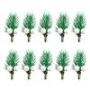 10PCS Green Artificial Pine Branches DIY Accessories Home Decoration Christmas Red Berries Stems Wrapping Wedding Ornament