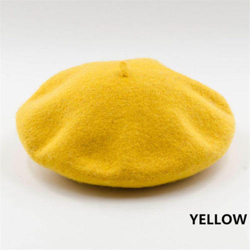 Stylish Women Solid Wool Beret French Artist Beanie Hat For Cozy Winter Days