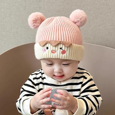 Cute Bear Ears Knitting Wool Kids Hat Hooded Thick Wool Hat Winter Warm Wool Hat Designer Personality Hat