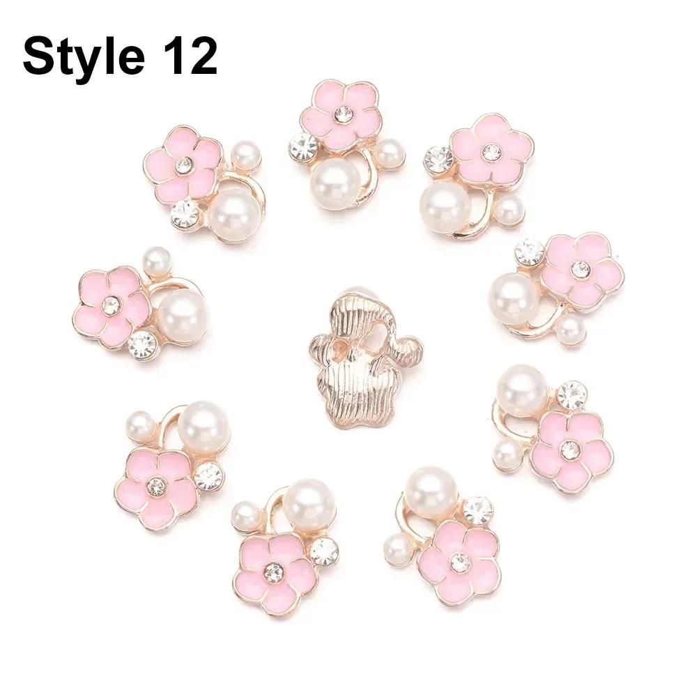 Boutons Strass Fleur 25 mm Bouton Perle Vêtements DIY Alliage Diamant Cryustal Accessoires Noeud Vêtement Décoratif Couture