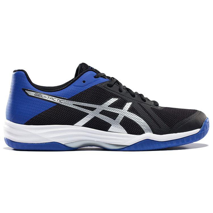 Asics Gel-Tactic Round Toe Lace-Up Durable Low-Top Running Shoes Men Sneakers Black Blue B702N-9045