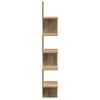 Creative design corner shelf, artistic wall mounted decorative storage rack, craft oak 20x20x127.5 cm material