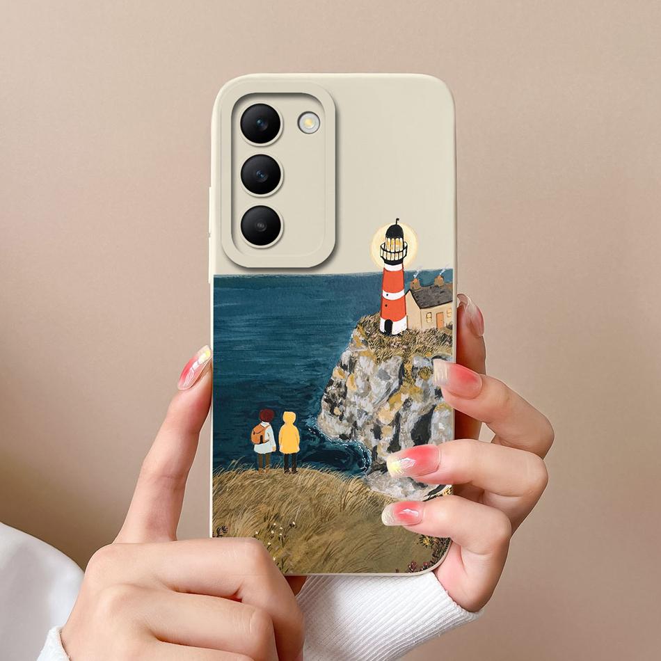For Vivo V30 Lite V30E V30SE Phone Case Cool Bear Full Coverage Anti Drop Bumper For Vivo V30Lite V30 SE Liquid Silicone Fundas